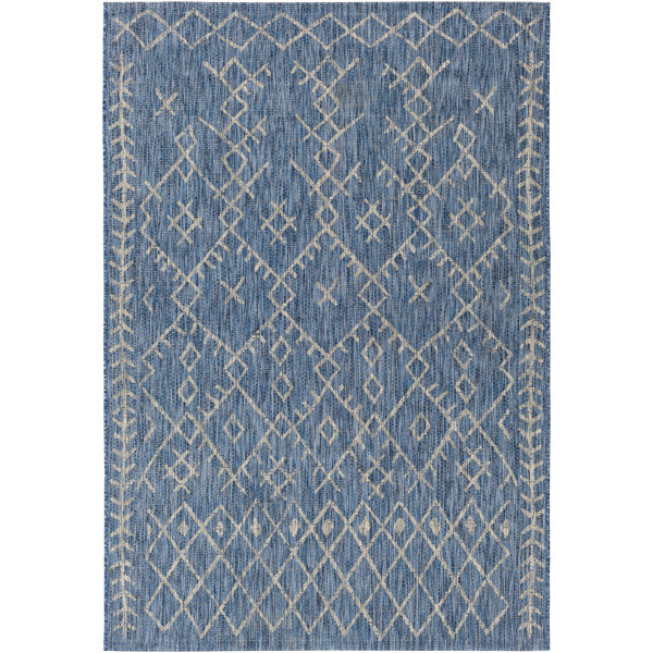 Union Rustic Gunter Bohemian Blue/Khaki Indoor/Outdoor Area Rug